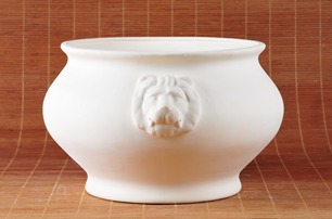 Cachepot Grande Com Aplique De Leão